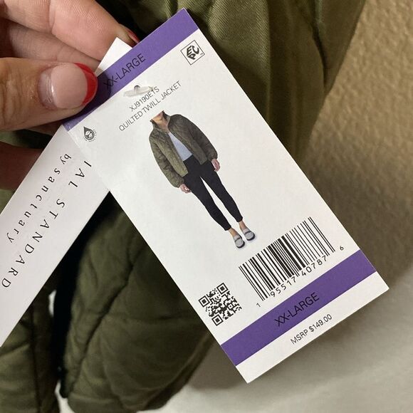 NWT- Social Standard by Sanctuary- quilted twill jacket – army green size- XXL - Picture 3 of 10